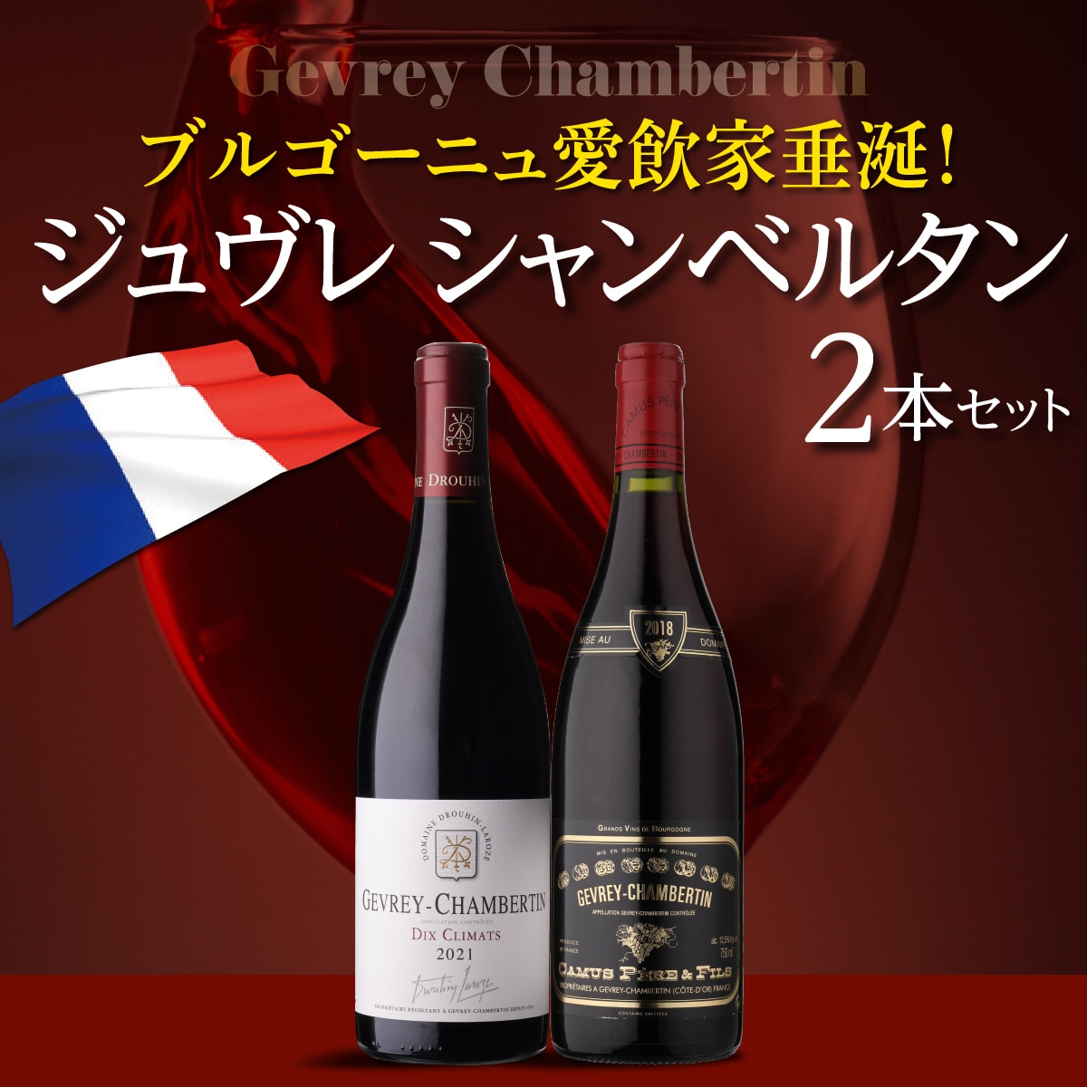 ワインセット ジュヴレ シャンベルタン 750ml 2本入 浜運【送料無料】