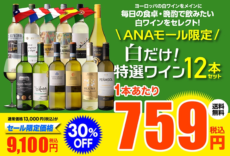 ワインセット 白だけ特選ワイン12本セット