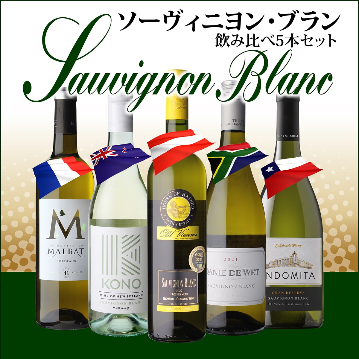 ワインセット ぶどう品種で楽しむ ソーヴィニヨン ブラン ワイン5本セット 第15弾 浜運【送料無料】