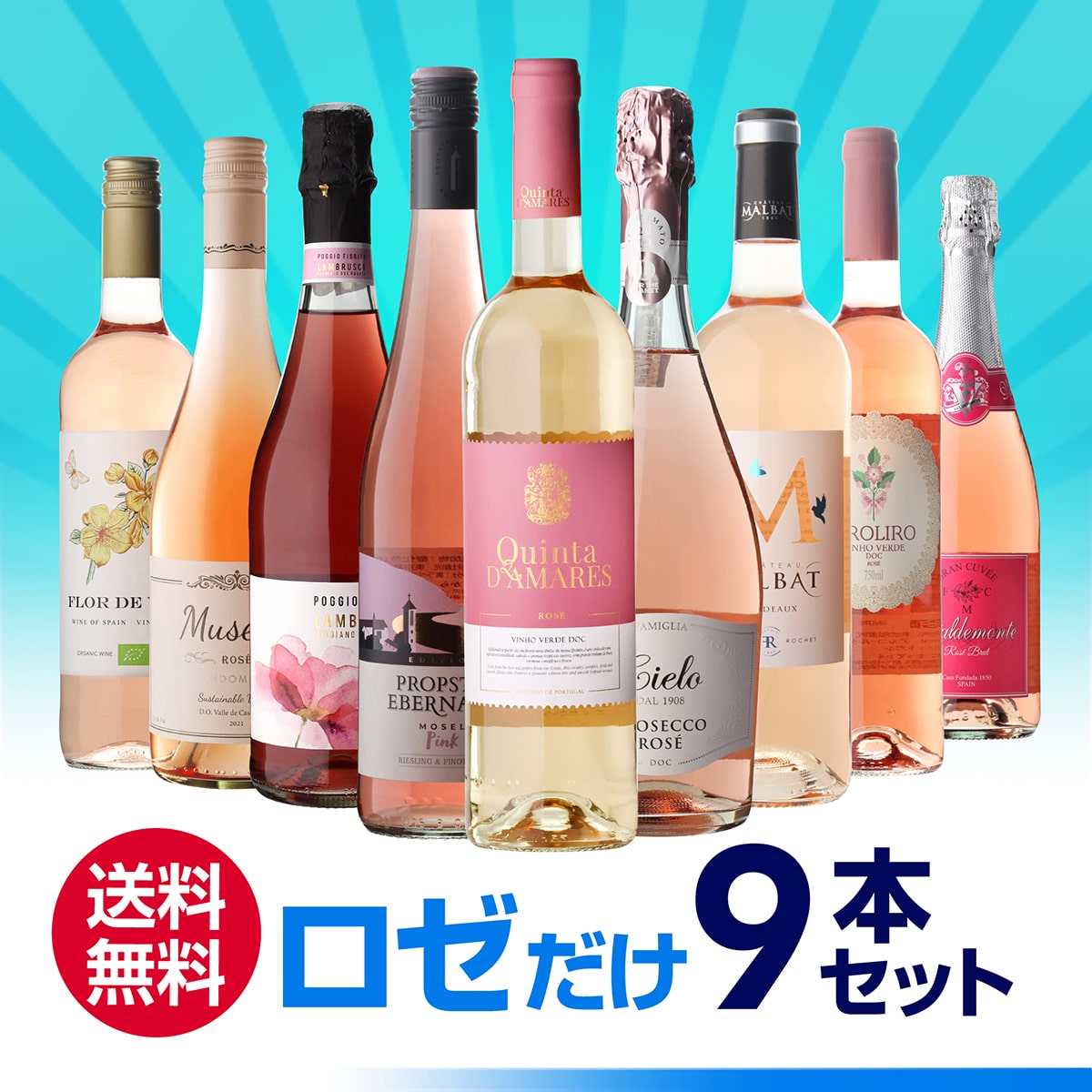 ワインセット ロゼだけ特選ワイン9本 22弾 浜運【送料無料】