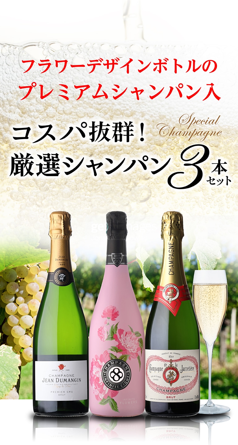 シャンパンレプリカセット ワインセット 厳選シャンパン3本セット 浜運【送料無料】お中元: お酒