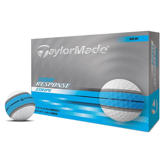 ゴルフボール　テーラーメイド　TOUR RESPONSE STRIPE ツアーレスポンス ストライプ　1ダース（12球入り）　ネオンブルー [2025年モデル]