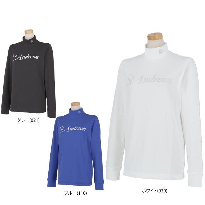 セントアンドリュース　レディース ベア天竺 ラメロゴプリント 長袖 ハイネックシャツ 043-4266952 [2024年秋冬モデル] 特価