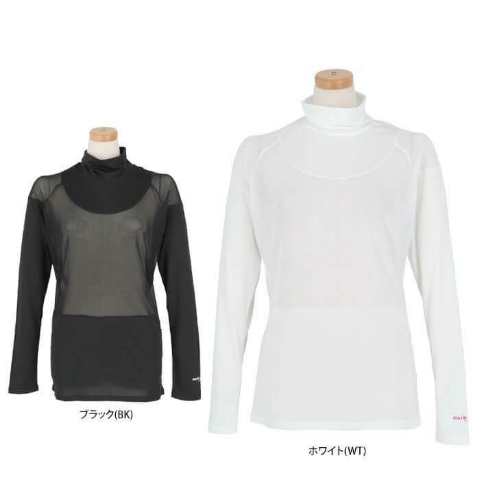 ゴルフウェア マリクレール　レディース ロゴプリント メッシュ切替 ストレッチ 長袖 ハイネック インナーシャツ 713-9835 [春夏モデル] 特価 有賀園 ゴルフ
