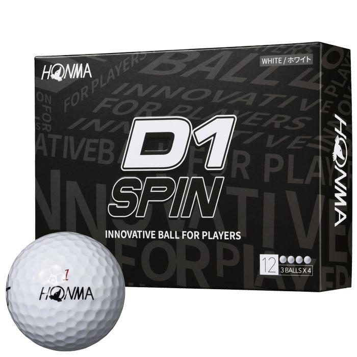 本間ゴルフ　D1 SPIN ゴルフボール　1ダース（12球入り）　ホワイト [2023年モデル] 特価