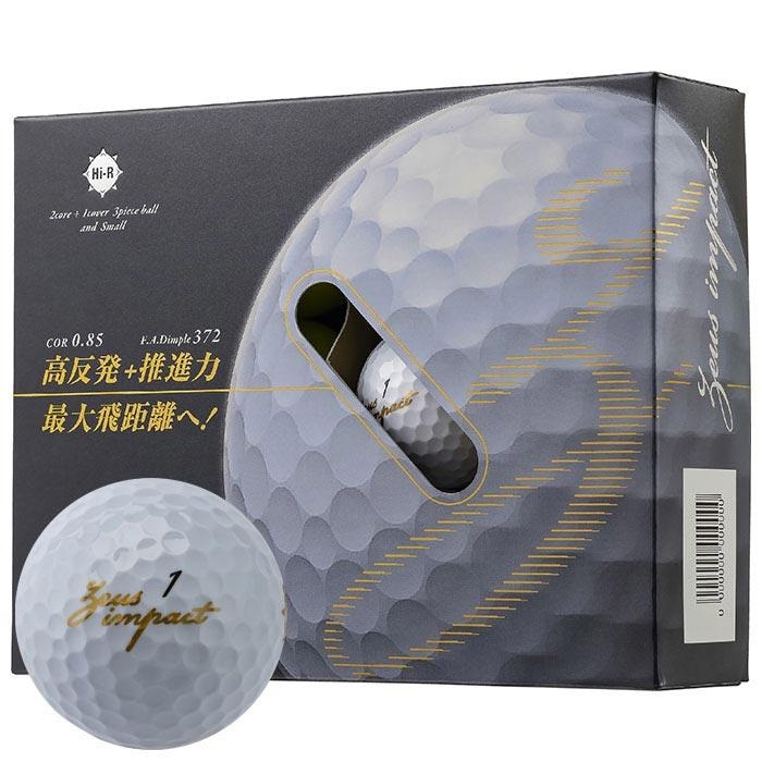 キャスコ Zeus impact 3 ゼウスインパクト 高反発 ゴルフボール 1ダース（12球入り） ホワイト [2023年モデル]