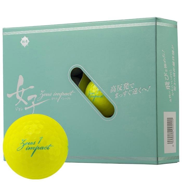 キャスコ Zeus impact 女子 3 ゼウスインパクト ジョシ 高反発 ゴルフボール 1ダース（12球入り） パールイエロー [2023年モデル]