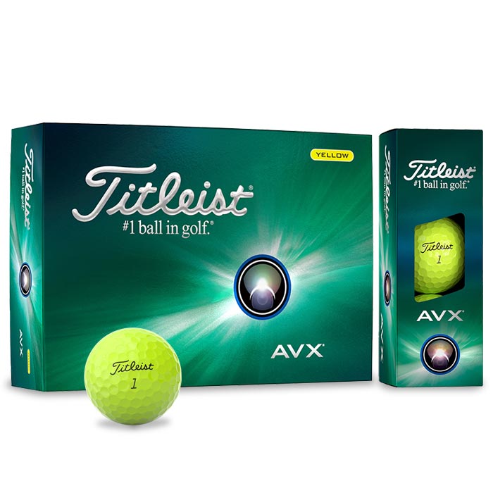 タイトリスト AVX エイヴィエックス ゴルフボール　1ダース（12球入り）　イエロー [2024年モデル]