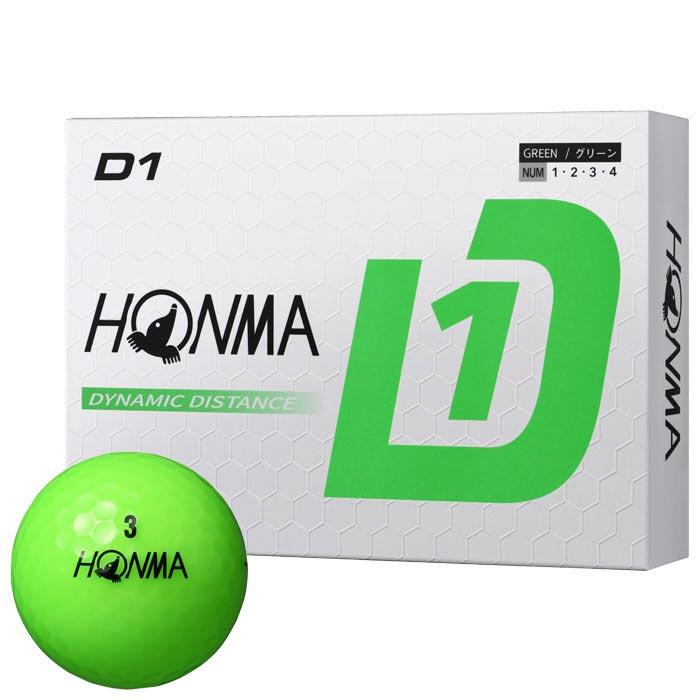 本間ゴルフ　D1 ゴルフボール　1ダース（12球入り）　グリーン [2024年モデル] 特価