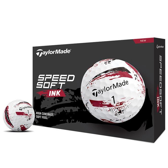 テーラーメイド　SPEED SOFT INK スピードソフト インク ゴルフボール　1ダース（12球入り）　レッド [2024年モデル]