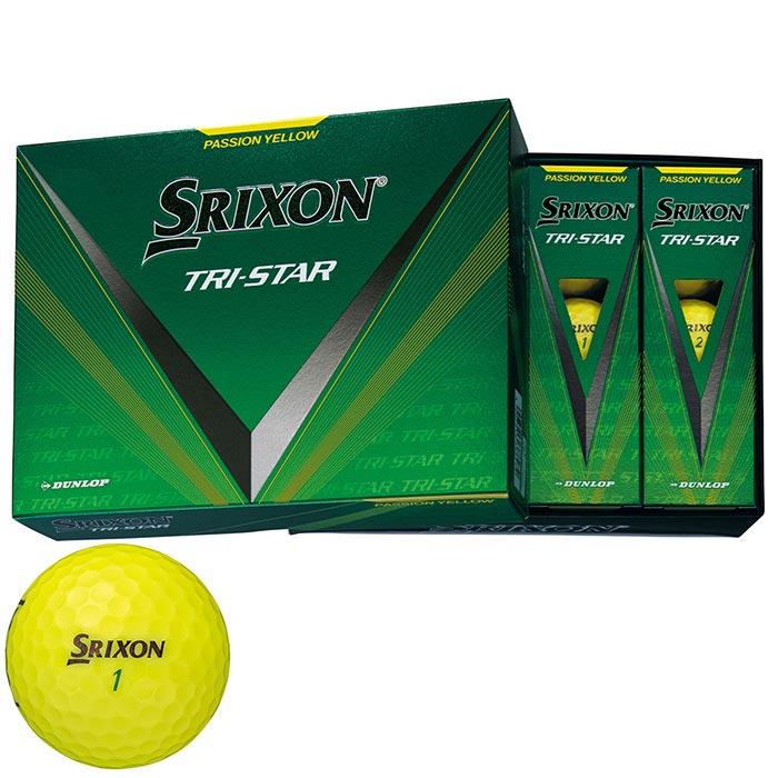 ■ダンロップ　SRIXON スリクソン TRI STAR トライスター ゴルフボール　1ダース（12球入り）　プレミアムパッションイエロー [2024年モデル]