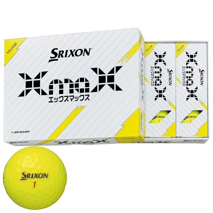 ダンロップ　SRIXON スリクソン XmaX エックスマックス ゴルフボール　1ダース（12球入り）　パッションイエロー [2024年モデル]