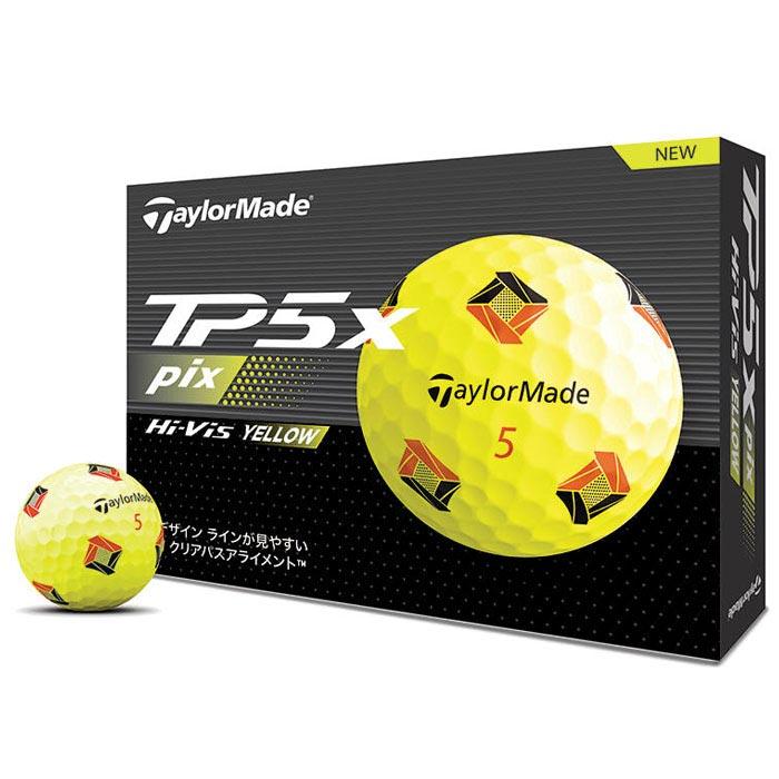 テーラーメイド　TP5x pix ティーピーファイブエックス ピックス ゴルフボール　1ダース（12球入り）　イエロー [2024年モデル] 特価