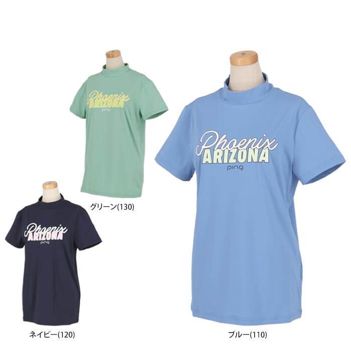 ピンゴルフ　レディース UVカット ロゴデザイン Mr.PING バックプリント 半袖 ハイネックシャツ 622-4167212 [2024年春夏モデル] 特価