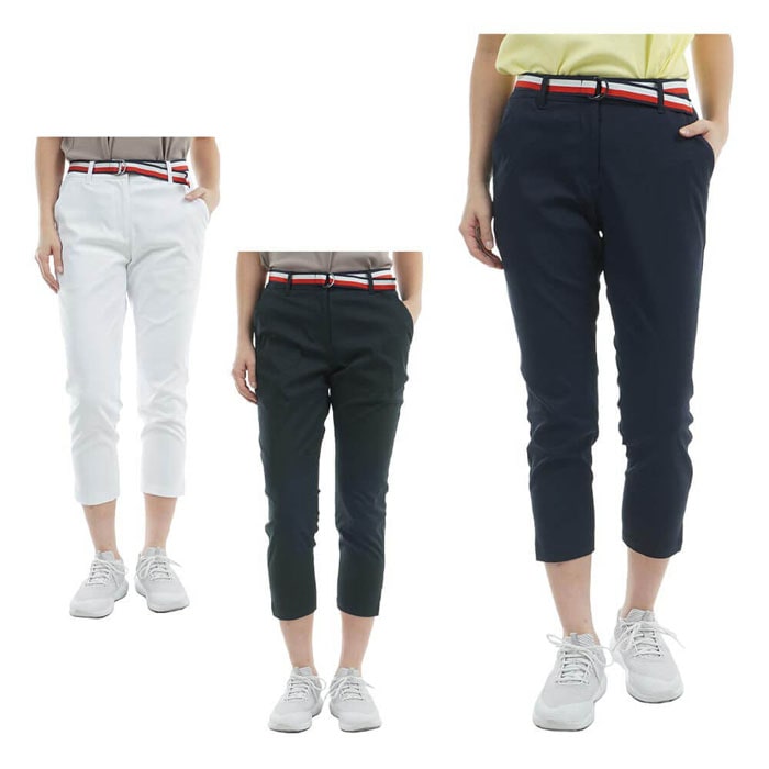 ゴルフウェア　トミー ヒルフィガー ゴルフ レディース ベルテッドツイル ベルト付き 7分丈パンツTHLA505 [2025年春夏モデル]