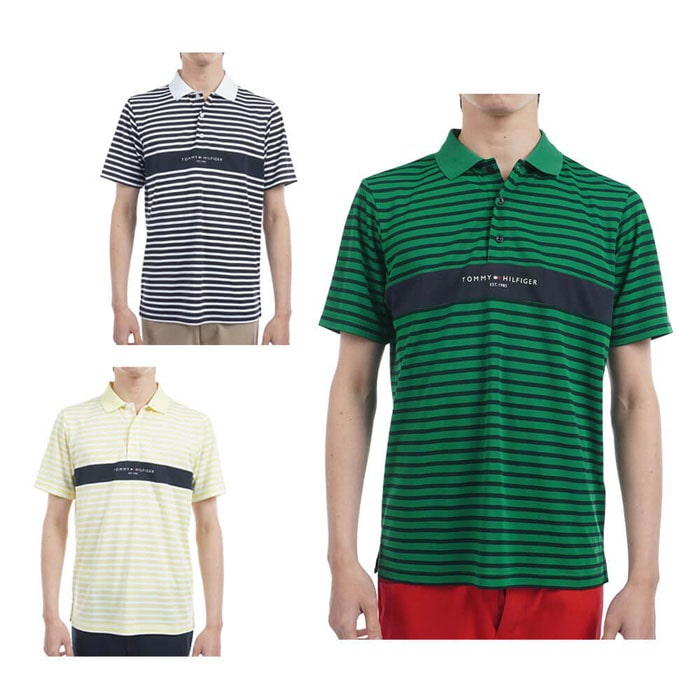 トミー ヒルフィガー ゴルフ　メンズ 鹿の子 カラーブロック 半袖ポロシャツ THMA514 ゴルフウェア [2025年春夏モデル] [2025年モデル]