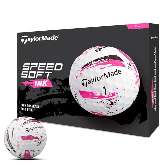 ゴルフボール テーラーメイド SPEED SOFT INK スピードソフト インク 1ダース（12球入り）　ピンク [2024年モデル]