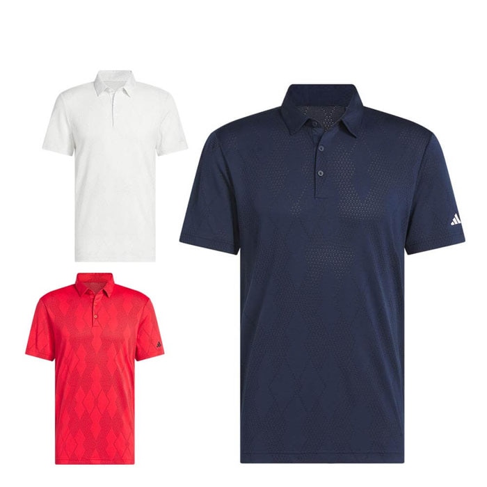 ゴルフウェア　アディダス メンズ メッシュアーガイル 半袖 ポロシャツ KUH63 [2025年春夏モデル] 特価 有賀園 ゴルフ