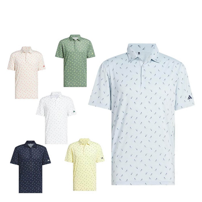 ゴルフウェア　アディダス メンズ メッシュ総柄 半袖 ポロシャツ KUH65 [2025年春夏モデル] 特価 有賀園 ゴルフ