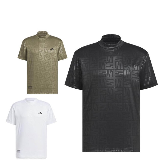 ゴルフウェア　アディダス メンズ BOSロゴ柄デボス 半袖 モックネックシャツ KVH25 [2025年春夏モデル] 特価 有賀園 ゴルフ