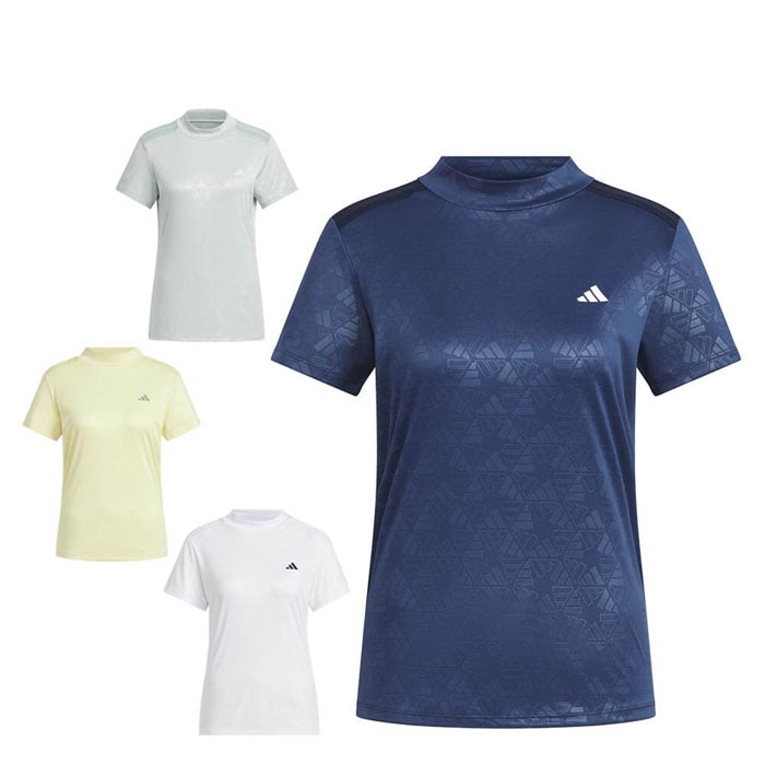 アディダス　レディース BOSロゴ柄 デボス 半袖 モックネックシャツ KTI74 ゴルフウェア [2025年春夏モデル] 特価 有賀園 ゴルフ