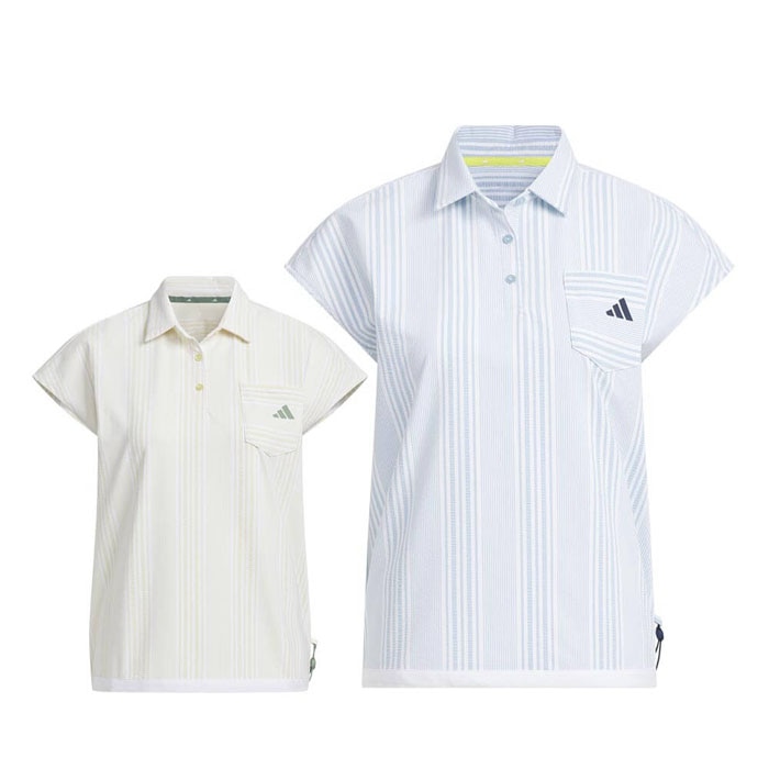 アディダス　レディース シアサッカー フレンチスリーブ ポロシャツ KTI81 ゴルフウェア [2025年春夏モデル] 特価 有賀園 ゴルフ