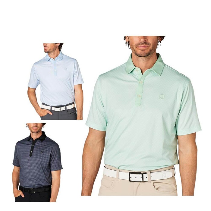 ゴルフウェア フットジョイ メンズ 格子ジャカード 半袖 ポロシャツ FJ-S25-S16 [2025年春夏モデル] 特価
