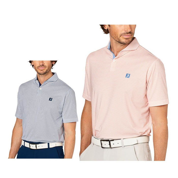 ゴルフウェア フットジョイ メンズ ダイヤ柄 ワイドカラー 半袖 ポロシャツ FJ-S25-S23 [2025年春夏モデル] 特価