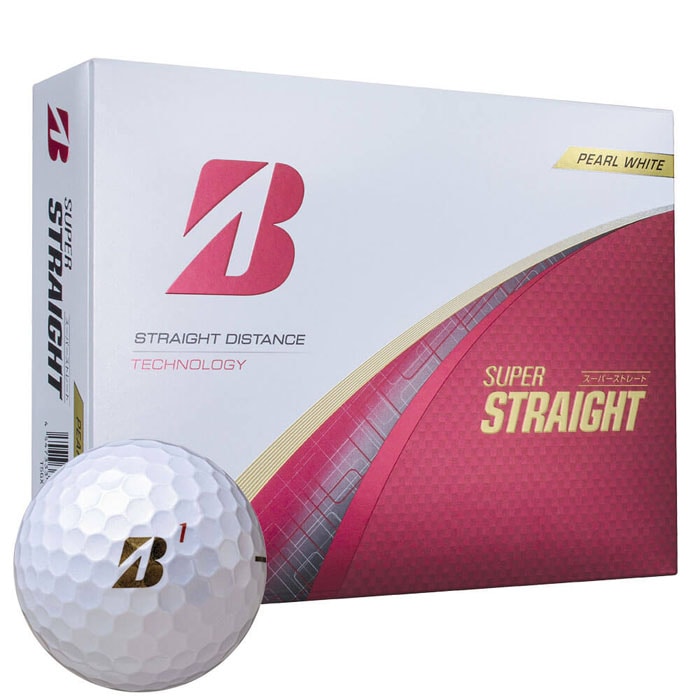 [2025年モデル] ブリヂストン SUPER STRAIGHT スーパーストレート ゴルフボール 1ダース（12球入り）　パールホワイト