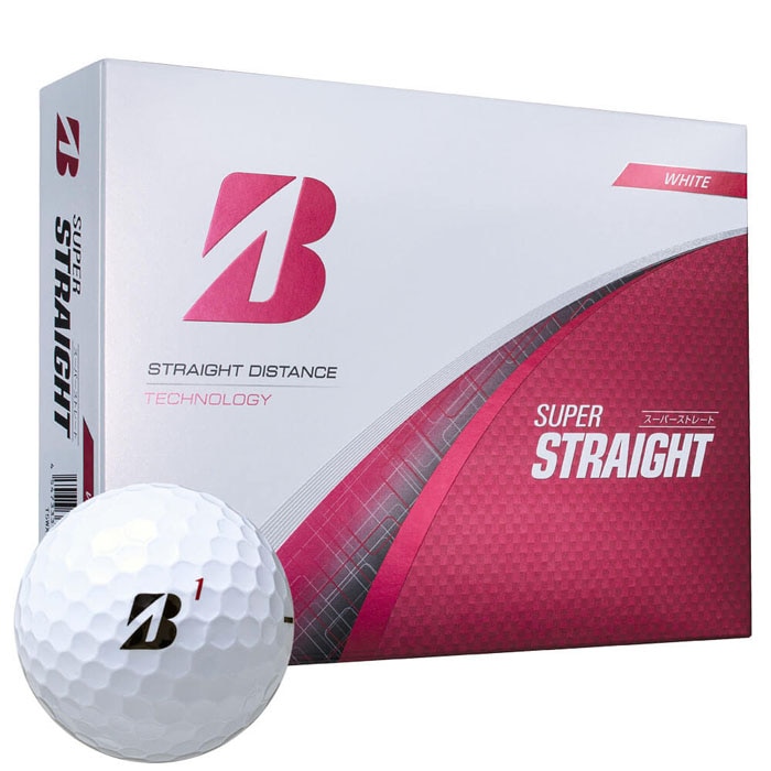[2025年モデル] ブリヂストン SUPER STRAIGHT スーパーストレート ゴルフボール 1ダース（12球入り）　ホワイト