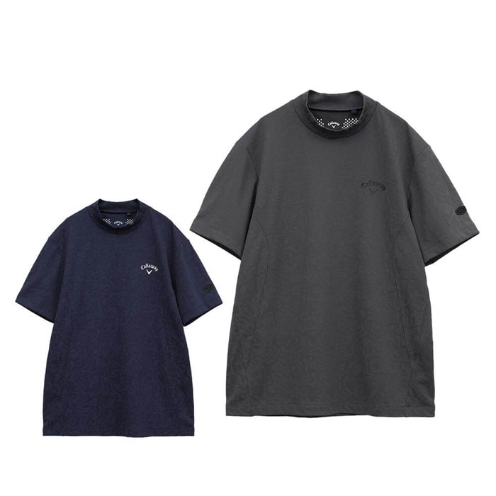 キャロウェイ　メンズ 幾何学 ロゴジャカード 半袖 モックネックシャツ C25134106 [2025年春夏モデル] 特価 有賀園 ゴルフ