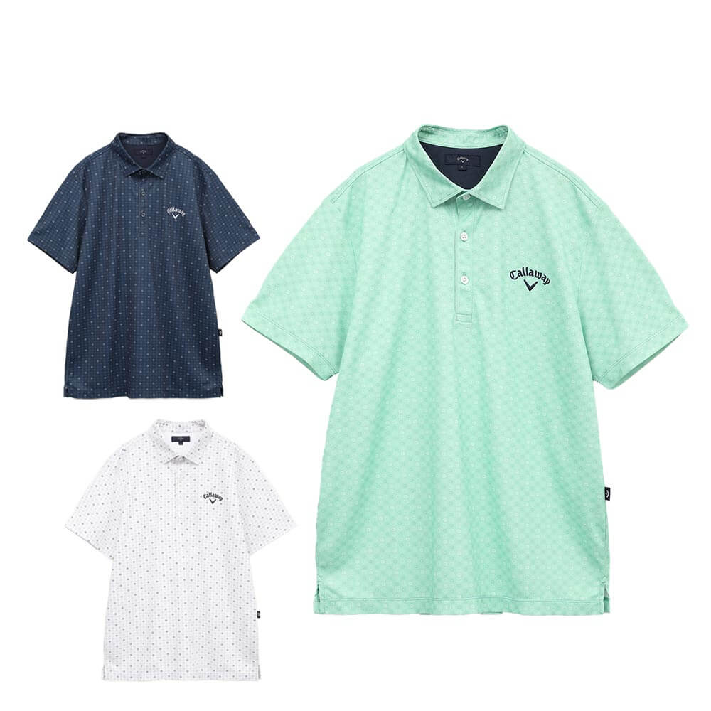 キャロウェイ　メンズ モノグラムプリント 半袖 ポロシャツ C25134110 [2025年春夏モデル] 特価 有賀園 ゴルフ