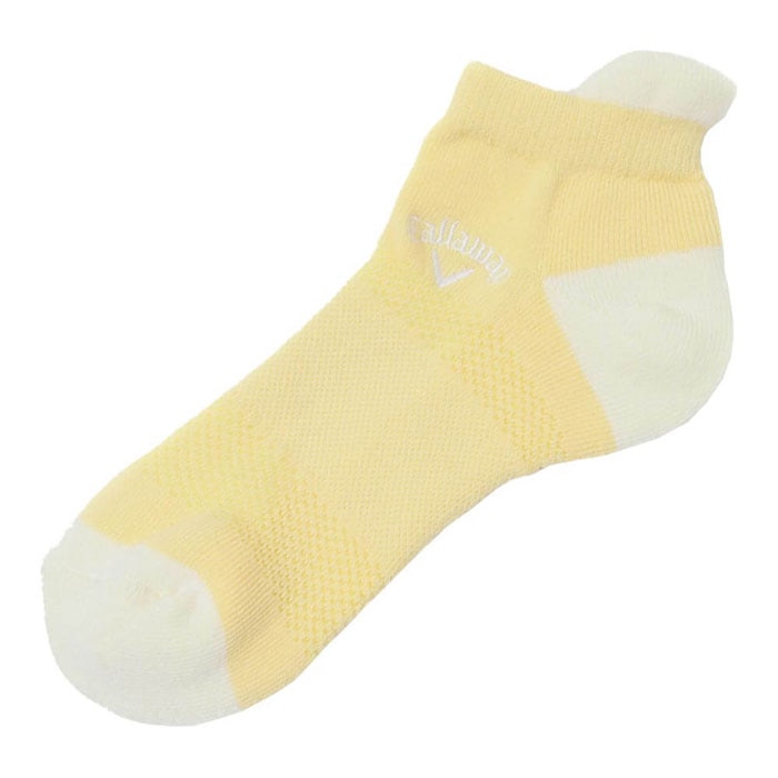 ゴルフウェア　キャロウェイ レディース メッシュ アンクルソックス C25193203 1060 イエロー [2025年モデル] 有賀園 ゴルフ