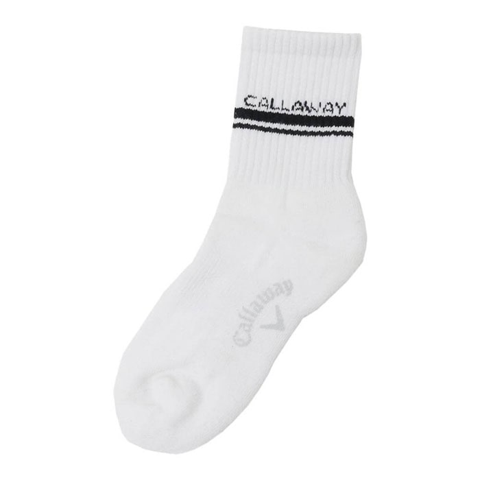 ゴルフウェア　キャロウェイ レディース ショートソックス C25193204 1030 ホワイト [2025年モデル] 有賀園 ゴルフ