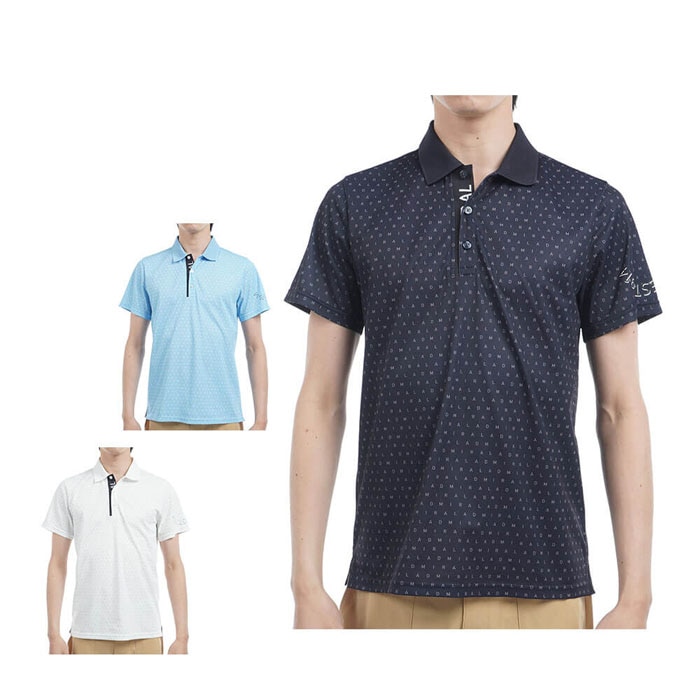 ゴルフウェア　アドミラル メンズ モノグラムプリント スパッシー 半袖 ポロシャツ ADMA526 [2025年春夏モデル] 特価