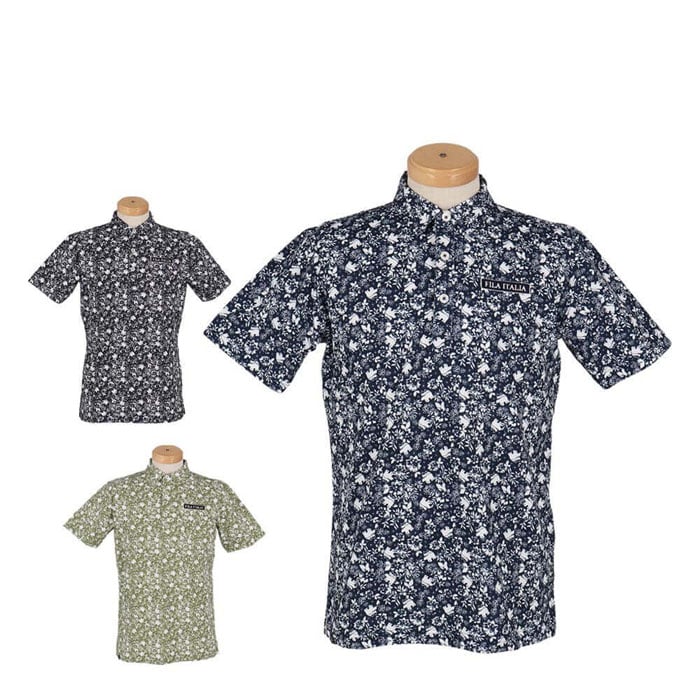 フィラ　メンズ 総柄プリント ストレッチ 半袖 ポロシャツ 744-674Y [2024年モデル] ゴルフウェア [春夏モデル] 特価 有賀園 ゴルフ