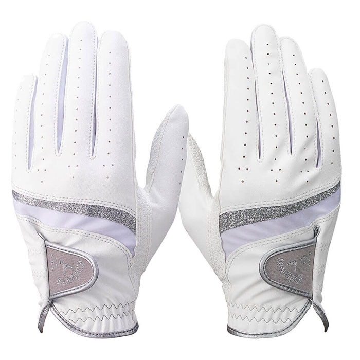 [2025年モデル] キャロウェイ　レディース STYLE DUAL WMS スタイル デュアル 両手用 ゴルフグローブ 25 JM ホワイト/グレー