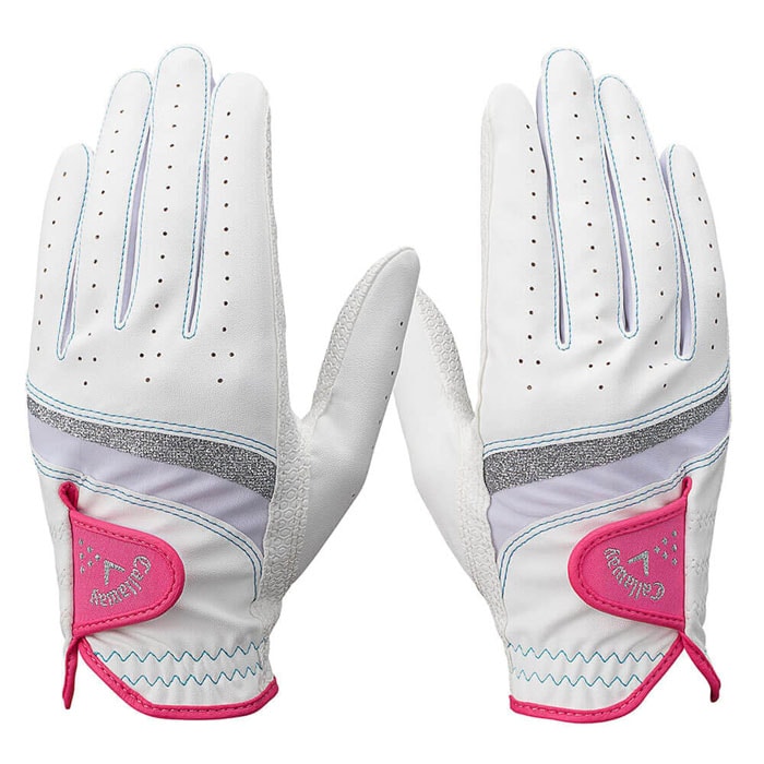 [2025年モデル] キャロウェイ　レディース STYLE DUAL WMS スタイル デュアル 両手用 ゴルフグローブ 25 JM ホワイト/ピンク
