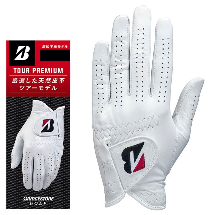 ブリヂストン　メンズ TOUR PREMIUM ツアープレミアム ゴルフグローブ GL2500 WH ホワイト [2025年モデル]