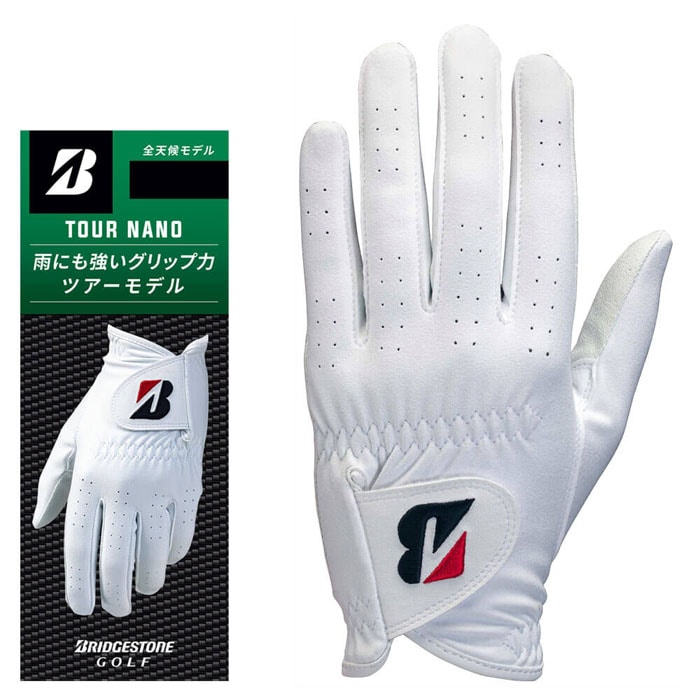 ブリヂストン　メンズ TOUR NANO ツアーナノ ゴルフグローブ GL2509 WH ホワイト [2025年モデル]