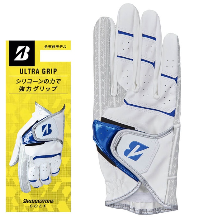ブリヂストン　メンズ ULTRA GRIP ウルトラグリップ 右手用 ゴルフグローブ GL2506 WB ホワイト/ブルー [2025年モデル]