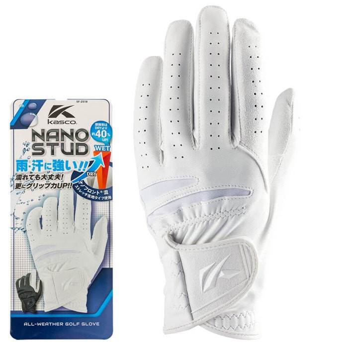 キャスコ　メンズ NANO STUD ナノスタッド ゴルフグローブ SF-2518 WH ホワイト [2025年モデル]