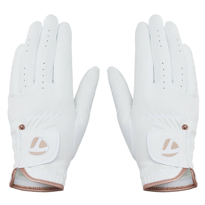 テーラーメイド　レディース PLAYER'S LADY PAIR プレイヤーズ レディ ペア 両手用 ゴルフグローブ UN806 M13742 ホワイト/ピンク [2025年モデル]