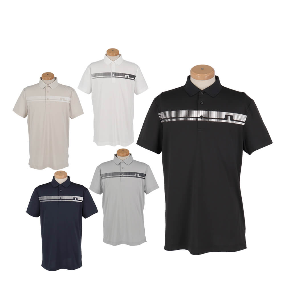 ゴルフウェア　Jリンドバーグ メンズ ロゴプリント 半袖 ポロシャツ 071-23344 [2025年春夏モデル]