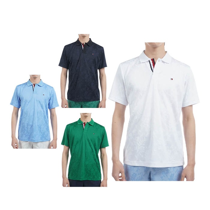 ゴルフウェア　トミー ヒルフィガー ゴルフ メンズ リーフジャガード 半袖 ポロシャツ THMA522 [2025年春夏モデル]