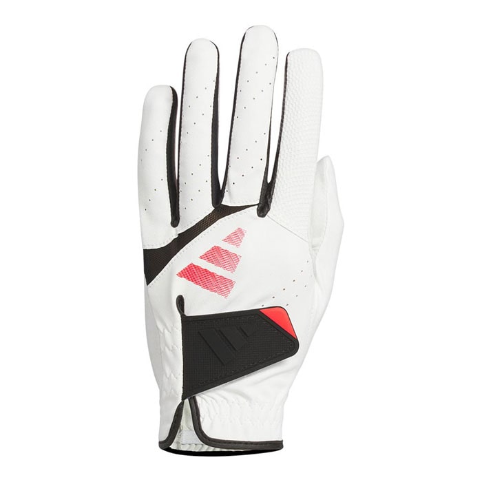 アディダス　メンズ ADIZERO アディゼロ ゴルフグローブ KVH42 JE7177 ホワイト/ルシッドレッド [2025年モデル]