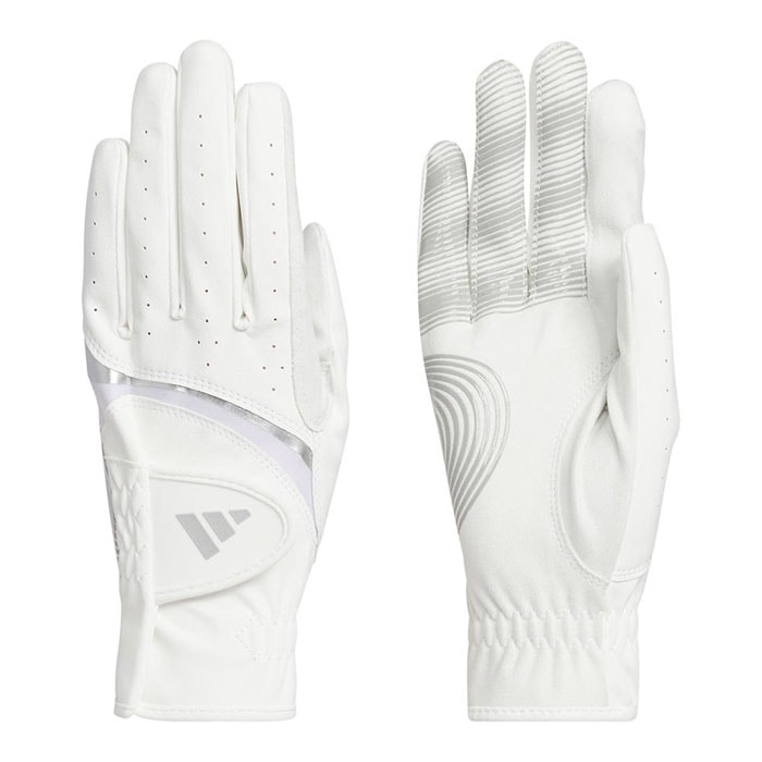 アディダス　レディース W ADIZERO PAIR ライト ＆ コンフォート ペア 両手用 ゴルフグローブ KVH44 JE7182 ホワイト/グレーツー [2025年モデル]