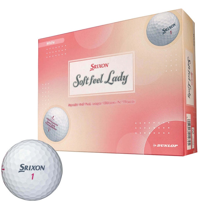 [2025年モデル] ダンロップ　レディース SRIXON SOFT FEEL LADY スリクソン ソフトフィール レディ　ゴルフボール　1ダース（12球入り）　ホワイト