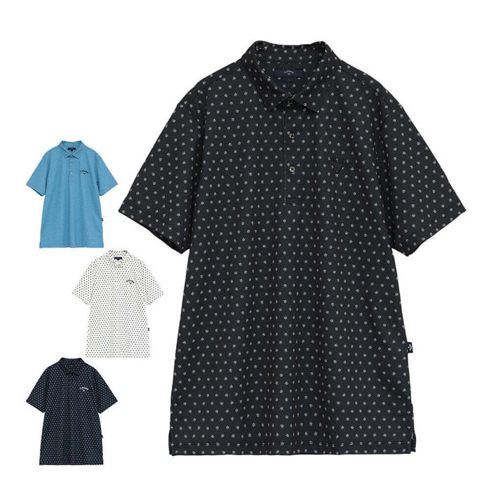 ゴルフウェア　キャロウェイ メンズ ミニフラワープリント ハイゲージ カノコ 半袖 ポロシャツ C25234102 [2025年モデル] 特価