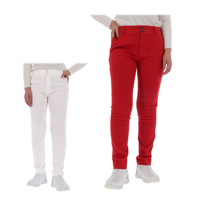 セントアンドリュース　レディース 幾何学ジャガード ストレッチ ロングパンツ 043-1231002 ゴルフウェア 特価